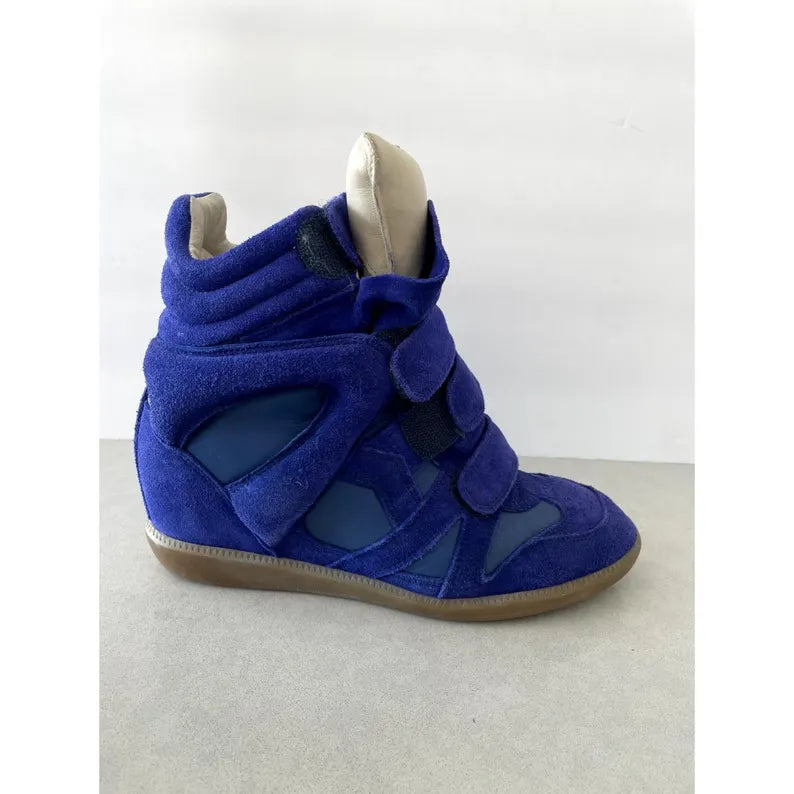 Isabel Marant Tricolor Suede and Leather Bekett Wedge Sneakers