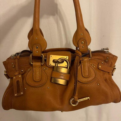 TanBrown Leather Chloé Paddington Handbag with Gold Hardware
