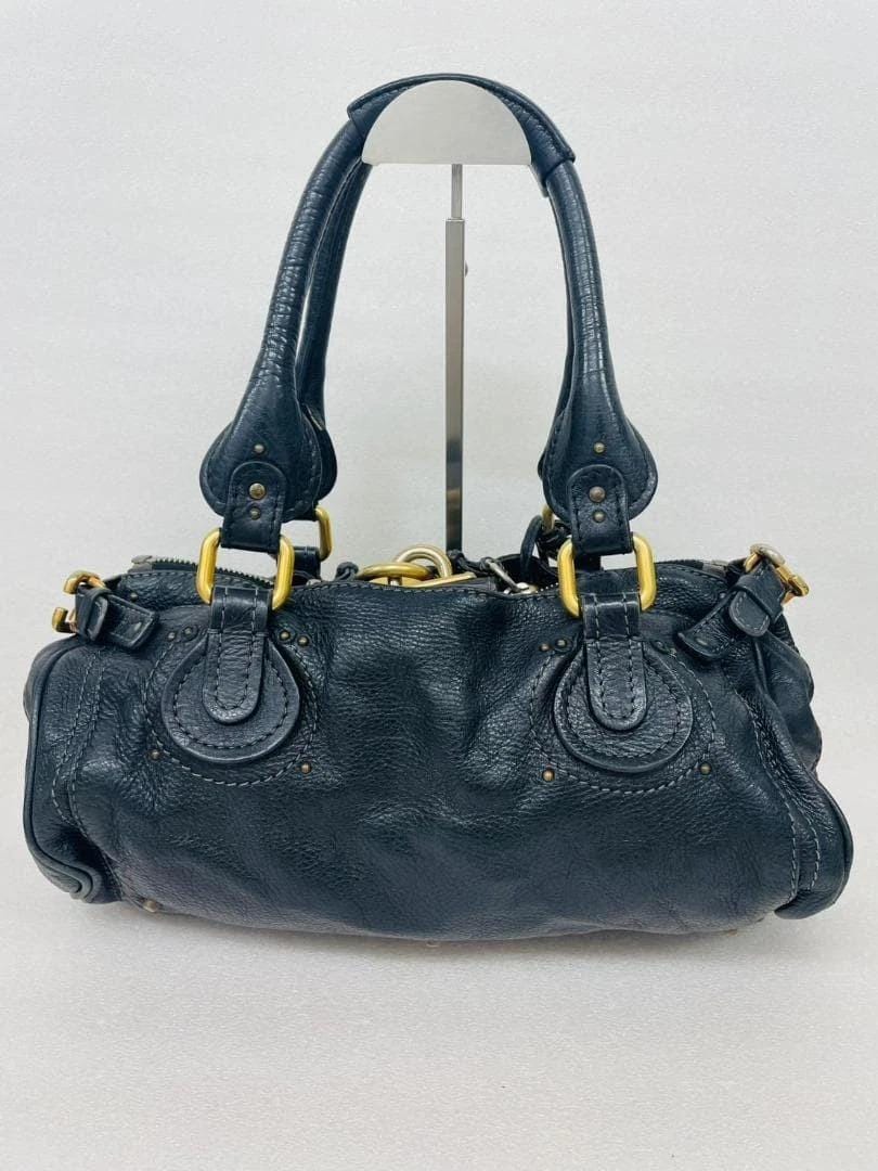Chloe Paddington Leather Handbag Black Authentic