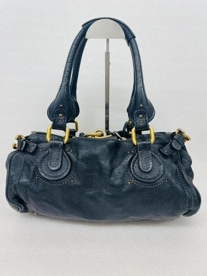 Chloe Paddington Leather Handbag Black Authentic