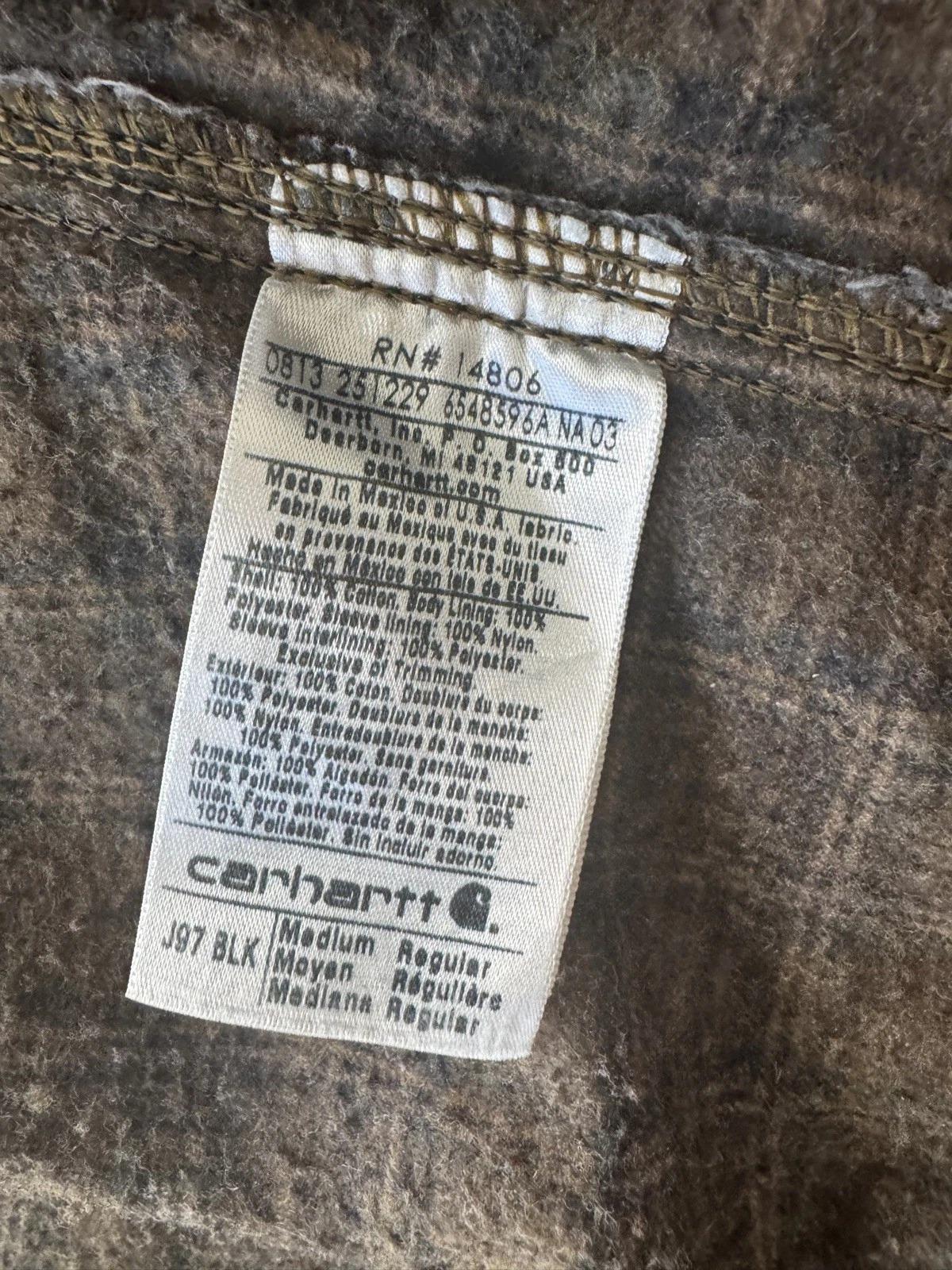 Carhartt Detroit Jacket Black Faded Brown Collar Size M J97 BLK RARE VTG Vintage