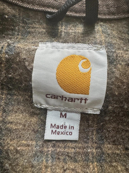Carhartt Detroit Jacket Black Faded Brown Collar Size M J97 BLK RARE VTG Vintage