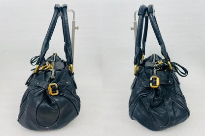 Chloe Paddington Leather Handbag Black Authentic