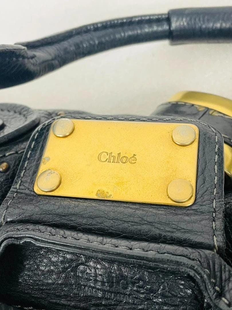 Chloe Paddington Leather Handbag Black Authentic