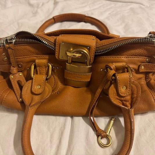 TanBrown Leather Chloé Paddington Handbag with Gold Hardware