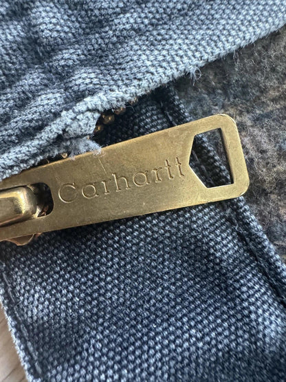 Carhartt Detroit Jacket Black Faded Brown Collar Size M J97 BLK RARE VTG Vintage