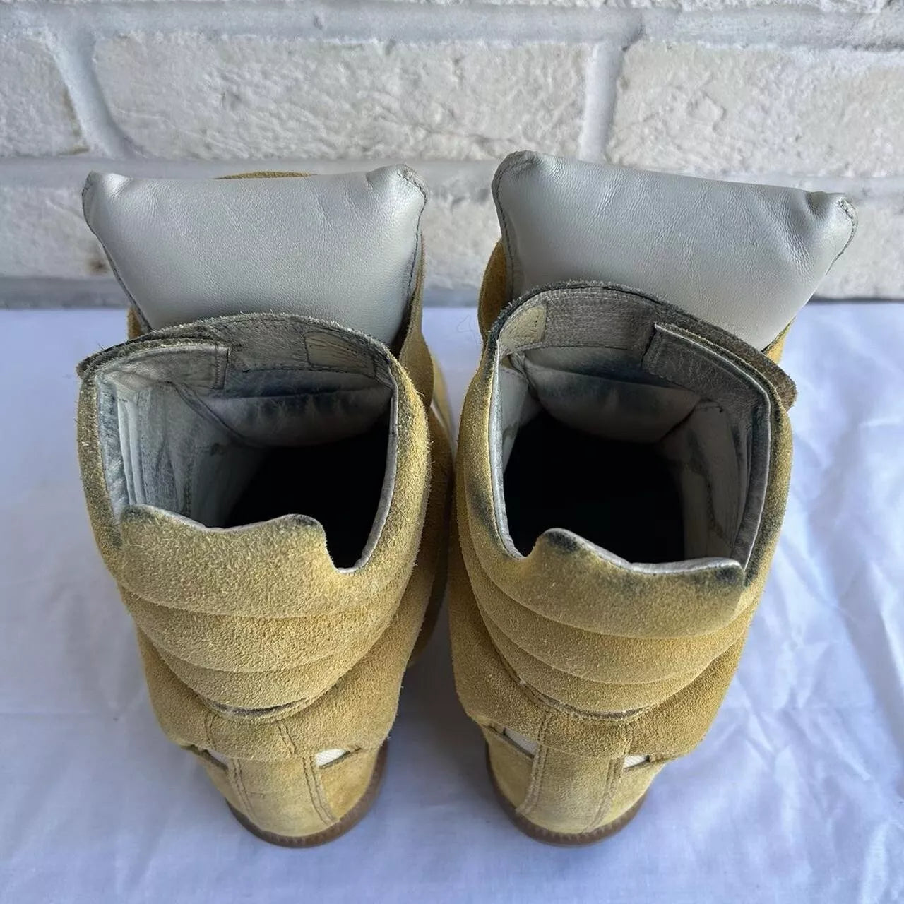 Isabel Marant Bekett 'Americana Bayley' Wedge Sneakers – Yellow Suede – Hidden Heel – Rare Color