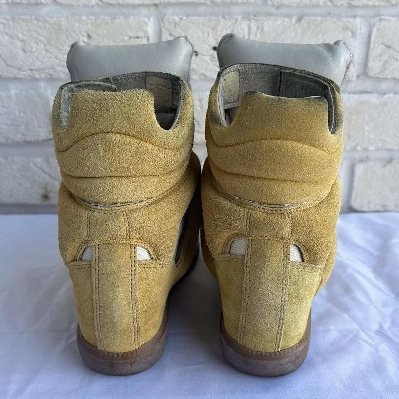 Isabel Marant Bekett 'Americana Bayley' Wedge Sneakers – Yellow Suede – Hidden Heel – Rare Color